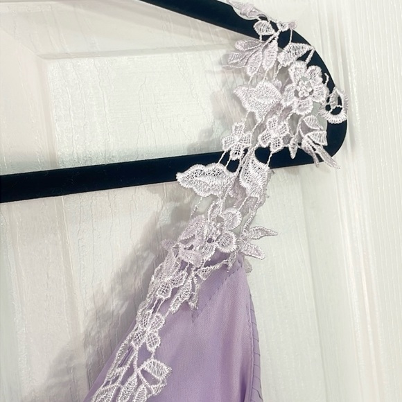 Lace strap small purple special occasion flare mini dress - Picture 4 of 4